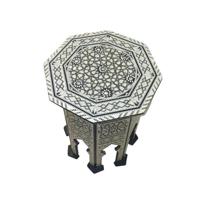 Table égyptienne en bois faite à la main incrustée de nacre 40*50