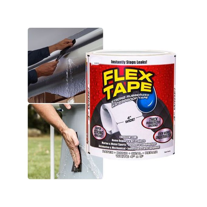 Flex Tape Scotch de réparation blanc Bande autocollante étanche