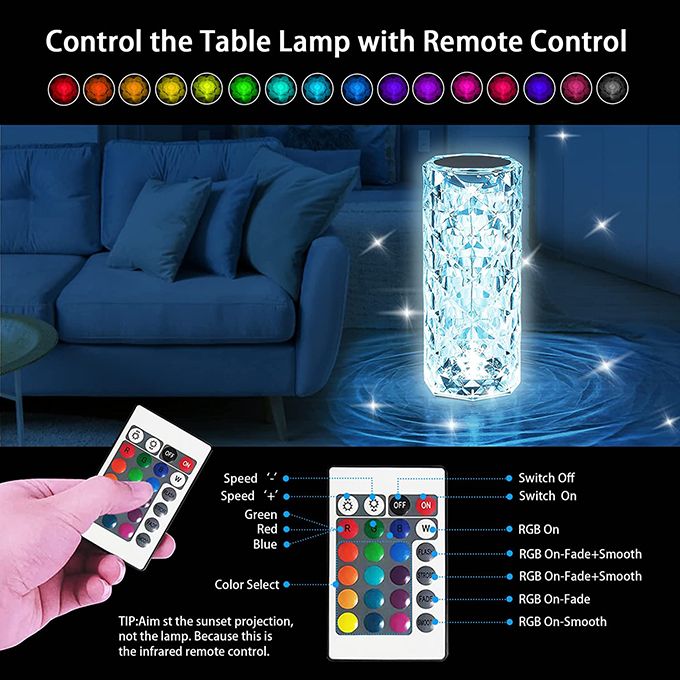 Generic Lampe Tactile RVB avec Télécommande, Lampe de Table en