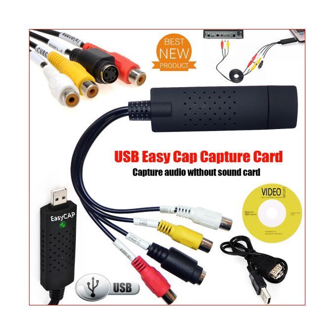 Easy Cap USB 2.0, clé USB de capture audio/vidéo - Convertisseur VHS vers  numérique à prix pas cher