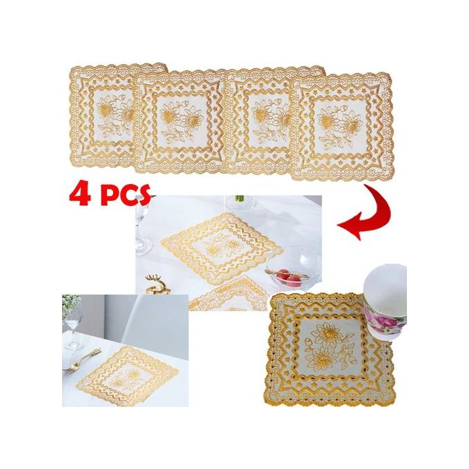 4 Pcs  tapis de table Sous-verres plats multifonctions Napperon serviette
