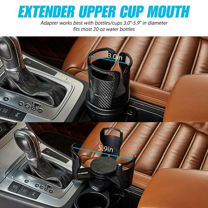  Fhioevt 2 Pièces Adjustable Car Cup Holder Porte Gobelet  Voiture Support de Canette de Voiture Support Gobelet Voiture Porte-gobelet  Réglable pour Boisson, Tasse à Café, Tasses (Noir)