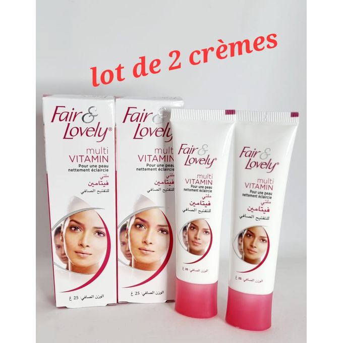 Fair & Lovely Crème éclaircissante pour le visage multi-vitamines 25g lot de 2
