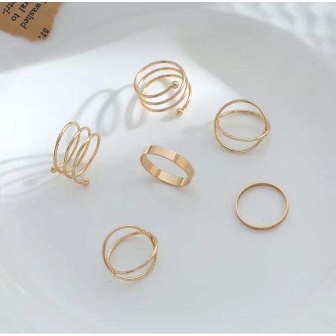 Lot De 6 Bagues Argentées - Diamètre 19 - Neuves Avec étiquettes - Marque Générique
