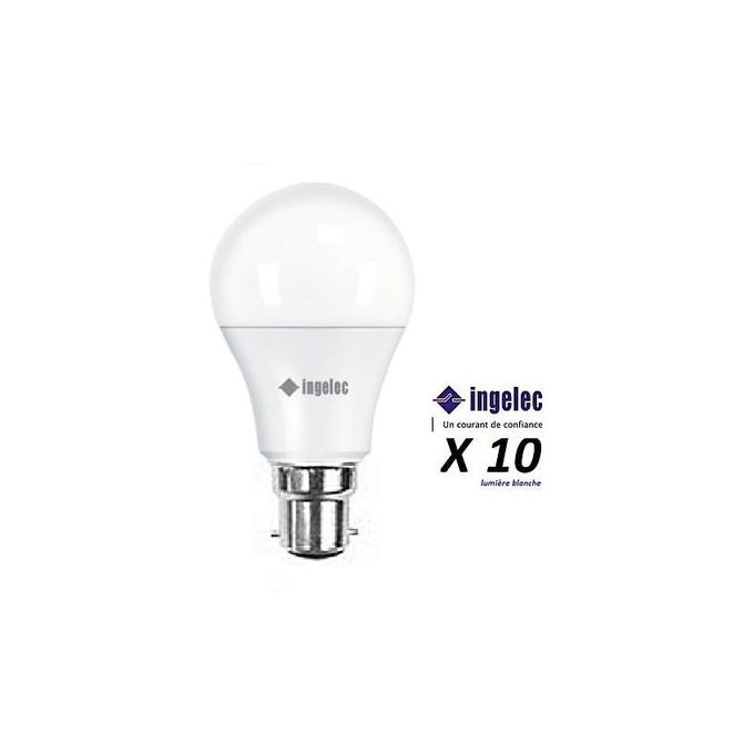 Ingelec LOT DE 10 LAMPES LED AMPOULES B22 9W ECONOMIQUE LUMIÈRE