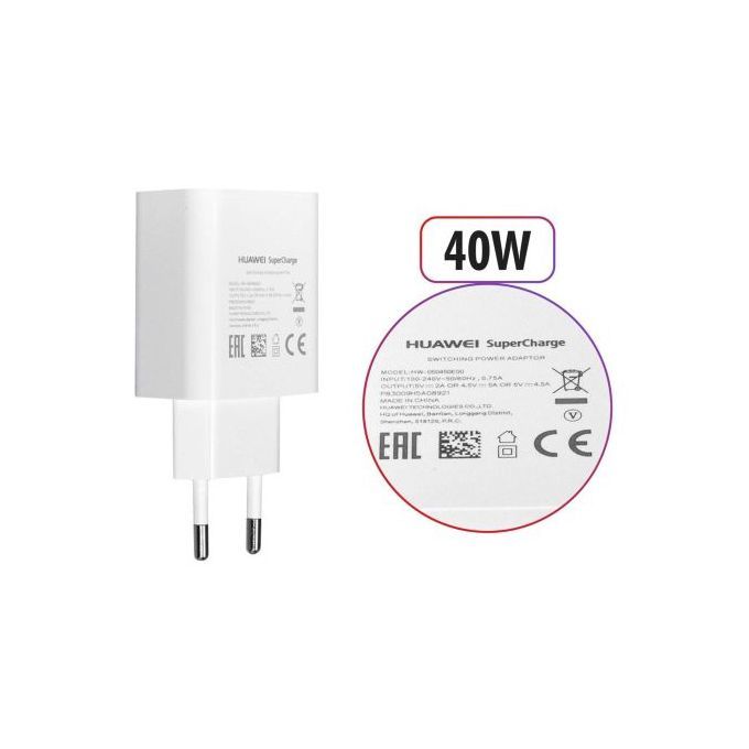 Adaptateur mural HUAWEI 40W SuperCharge Chargeer 5A Maroc