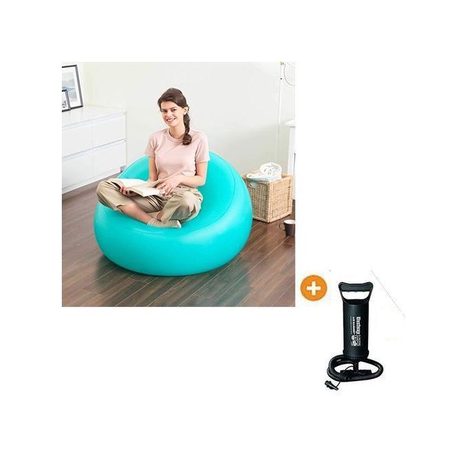 Bestway Fauteuil Gonflable Pouf Chaise + Pomp à air