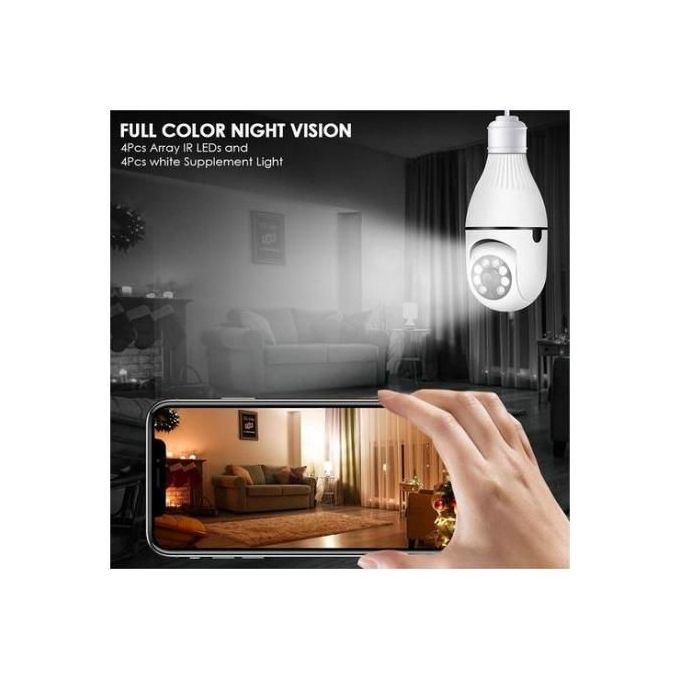 Caméra sécurité ampoule WiFi 1080P 360 degrés Panoramique