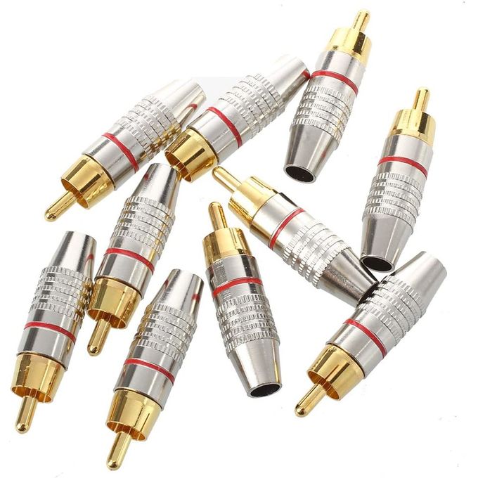 Generic 2 Pcs RCA Connecteur male , fiche audio pour les microphones à prix  pas cher