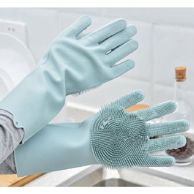 Acheter Cuisine ménage antidérapant outil de nettoyage ménager gants de nettoyage  gants en caoutchouc gants en Silicone