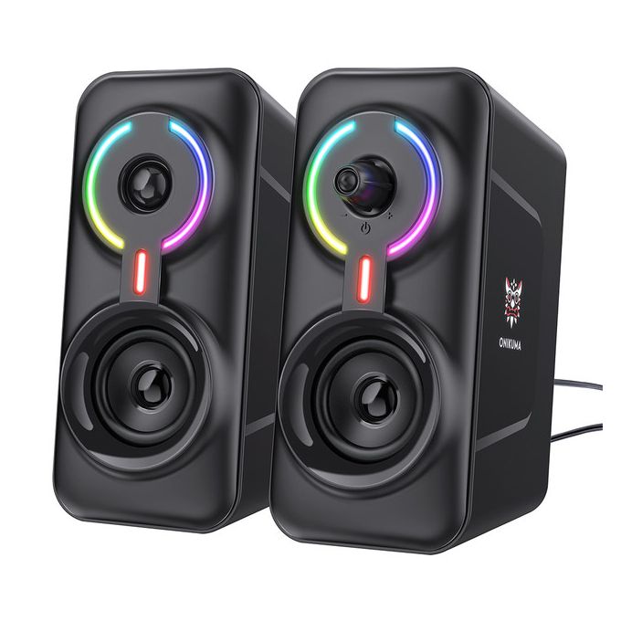 Onikuma Haut-parleur LED stéréo Compatible Bluetooth,  gaming ordinateur et téléphone