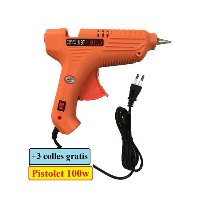 Generic Pistolet Colle Chaude Silicone puissance 100w Chauffage Rapides+ 3  colle Gratuit à prix pas cher