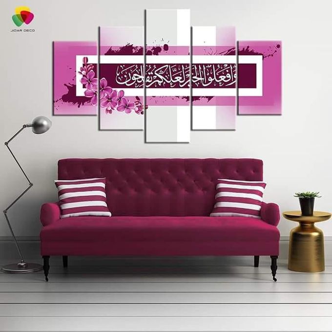 Original Tableau Decoratif Rose 5 Morceau Pour Decoration Salon
