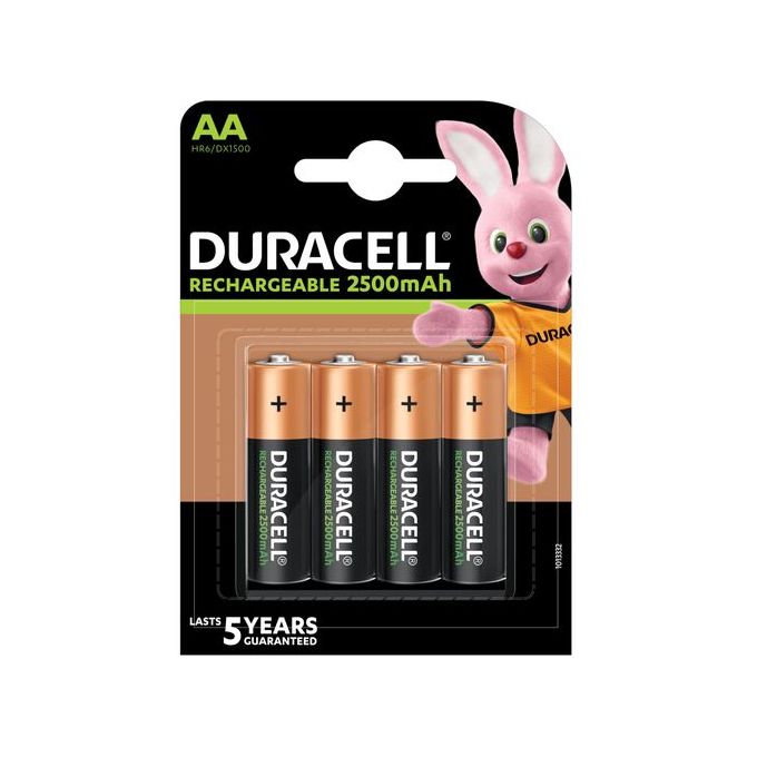 Duracell Pile Rechargeable NiMh Taille AA HR6 Capacité 2500 mAh // Blister  4 Batteries à prix pas cher