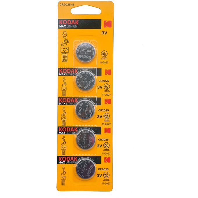 Kodak Pack de 5Batterie Piles MicroLithium Cell CR2025 3V Pour Montres et  Electronique à prix pas cher