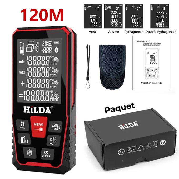 Télémètre Laser Numérique 120m Mètre laser numérique Dekoxer