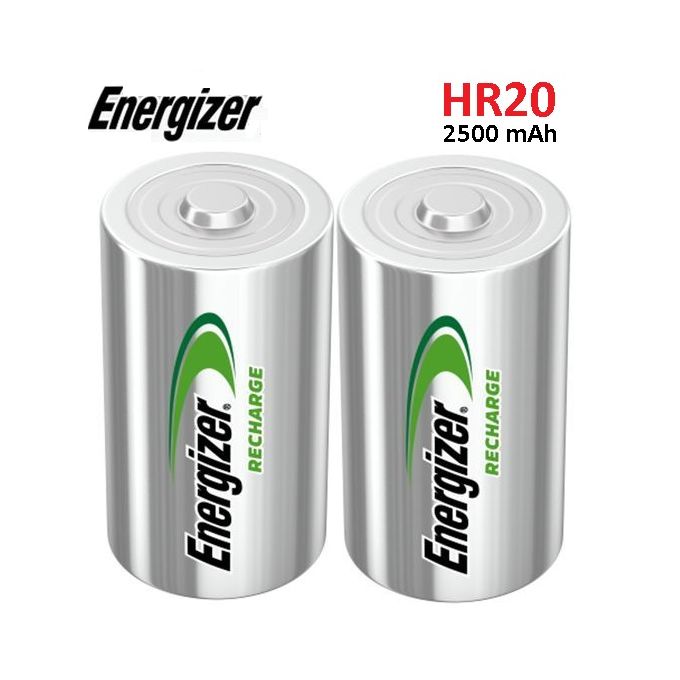 Piles D rechargeables Energizer NiMH – 1,2 V – 2500 mAh – Paquet de 2