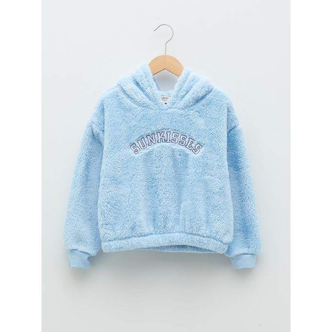 Lc Waikiki Sweat À Capuche Brodé À Manches Longues Pour Filles En Peluche