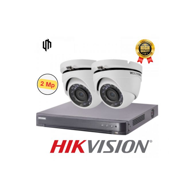 Hikvision Pack Caméras de surveillance 2MP Contient 2 Cameras Domes + DVR HD 2MP