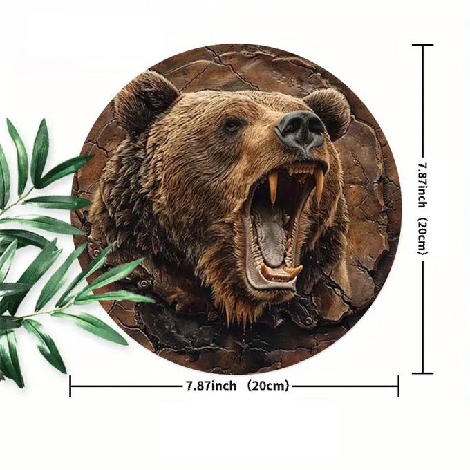 BCTS Plaque en métal en métal avec Symbole de Croisement d'ours et de nouveauté
