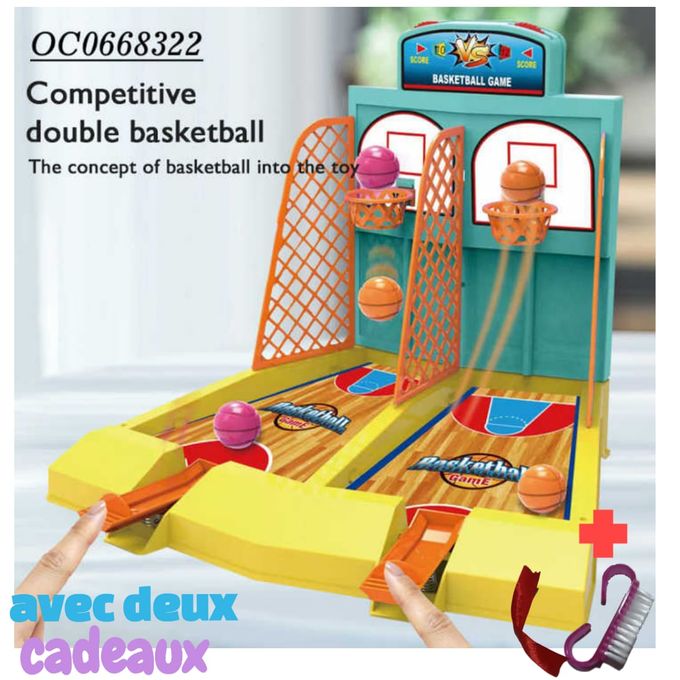 Generic Brosse avec machine de jeu basket-ball Mini double jeu de tir de  basket-ball de bureau à prix pas cher