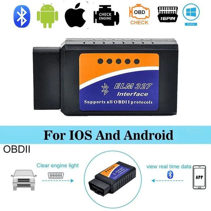 product_image_name-Generic-Scanner ELM327 V2.1 OBD2, outil de Diagnostic de voiture Bluetooth pour lecteur de Code Android /IOS, détecteur de défauts automobile-1