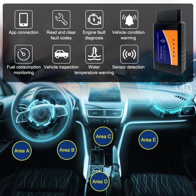 product_image_name-Generic-Scanner ELM327 V2.1 OBD2, outil de Diagnostic de voiture Bluetooth pour lecteur de Code Android /IOS, détecteur de défauts automobile-6