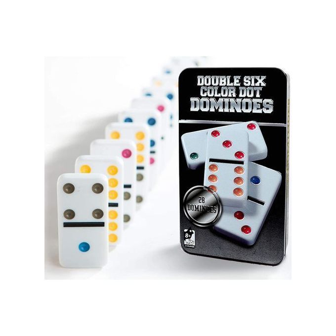 Generic Jeux de Dominos Double Six 6 avec boite métallique 28 pièces à prix  pas cher