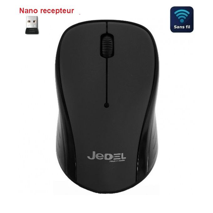 JEDEL Souris Sans Fil W920 - Bluetooth - 2.4 GHz - Noir –