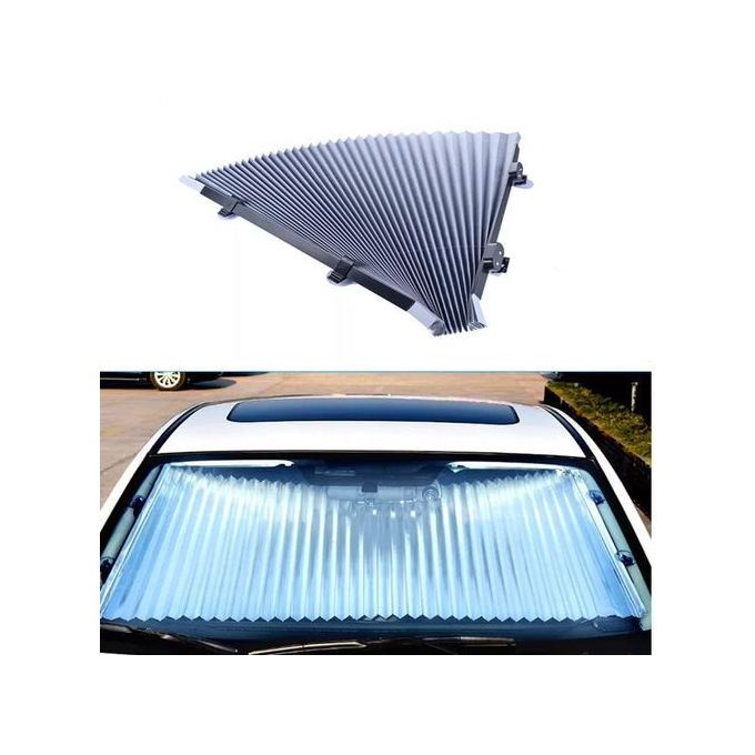 Pare-soleil de pare-brise de voiture, pliable, automatique, rétractable,  pare-soleil UV pour garder le véhicule au frais (64 x 140 cm)