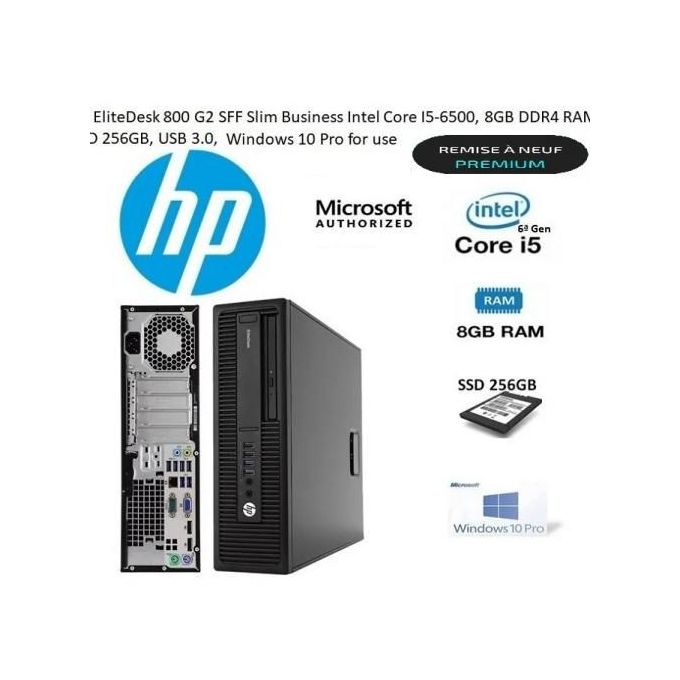 HP EliteDesk 800 G2 Mini i5 6th SSD 256Go 8Go Remis à Neuf