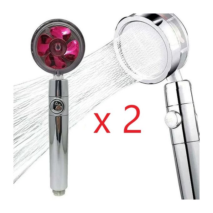2 x pommeau de douche, rotation à 360 degrés, filtre de purification d'eau