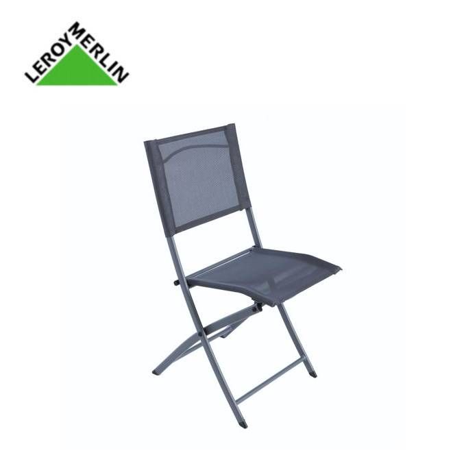 Leroy Merlin Chaise Pliante De Jardin Gris Acier Denver