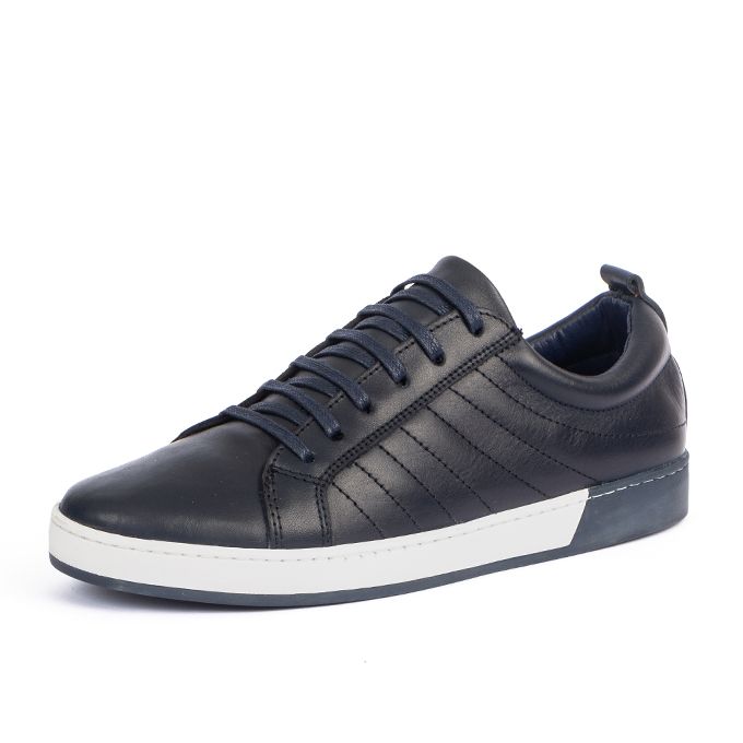 Baskets basses D’Urbano en Cuir – Bleu | Prix Maroc