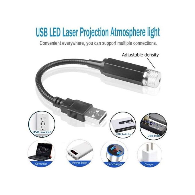 Generic Lampe USB rotatif 360 */ /* Projecteur pour voiture Laser à modes  réglables à prix pas cher