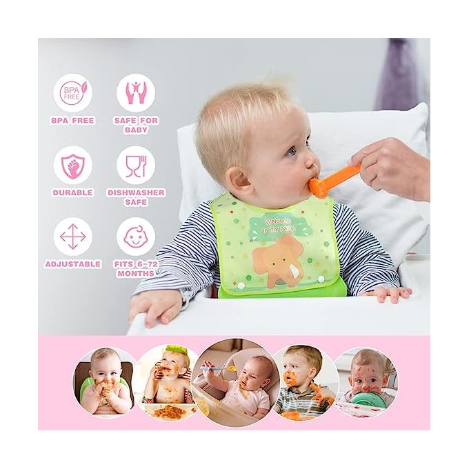 Generic Bavoir Bébé Silicone Étanche Repas avec poche à prix pas cher