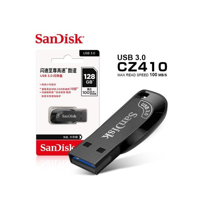Sandisk Clé Usb 3.0 , support à mémoire de 128 go 100 mo/s,Ultra rapide à  prix pas cher