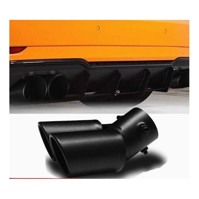 Embout D'Échappement Voiture En Acier Inoxydable Noir Sable – Droit Ø63 Mm Intérieur – Look Sportif
