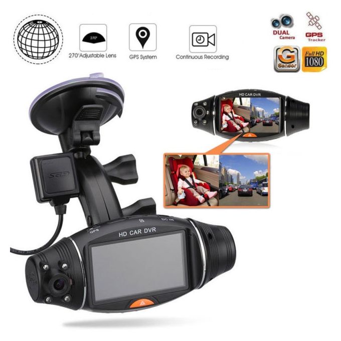 Generic DVR Voiture avec GPS Double Caméra Dash Cam Full HD 1080 à