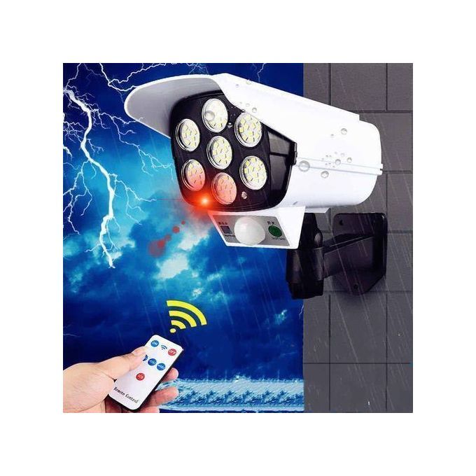 Lampe Solaire LED avec Projecteur Télécommandé + Détecteur de Mouvement
