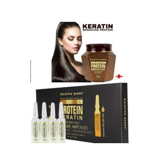 Masque Capillaire à La Kératine Et Biotine - Avec Huile De Ricin, Pour Nourrir Et Réparer