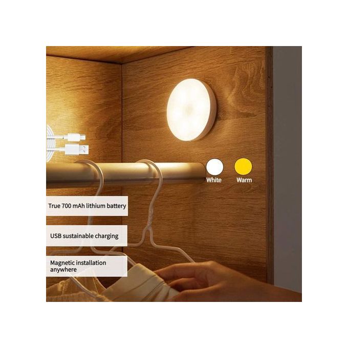 Veilleuse à Induction, détecteur de mouvement, Rechargeable par USB,  lampe de placard/armoire, lampe à led sans fil