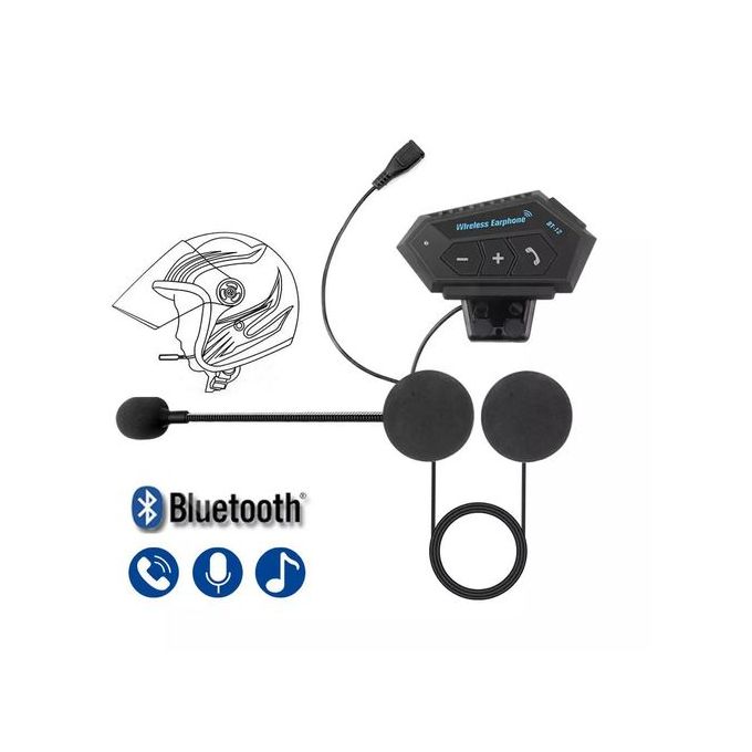 Generic Oreillette Bluetooth pour moto, Casque, appareil de communication  pour casque, Intercom pour casque, Fm, Bt-12 à prix pas cher