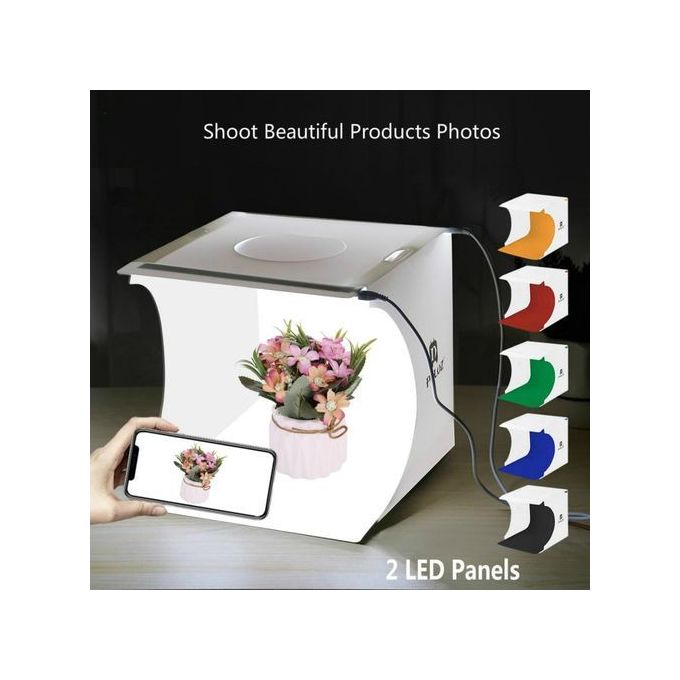 Puluz Mini Studio LightBox Pliable Lightbox 2×LED, Pour Produit Photographie-6 Couleurs