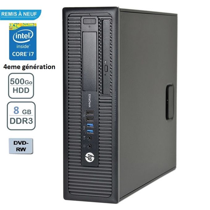 Hp 600 G1 SFF Intel Core I7-4770 3.4Ghz RAM 8GB - 500GB - Remis à