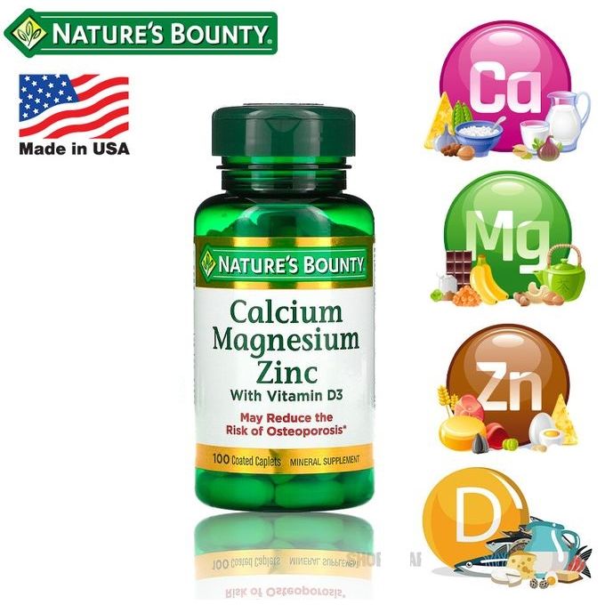 Nature'S Bounty CalciumMagnésiumZinc avec Vitamine D3, 100 Capsules