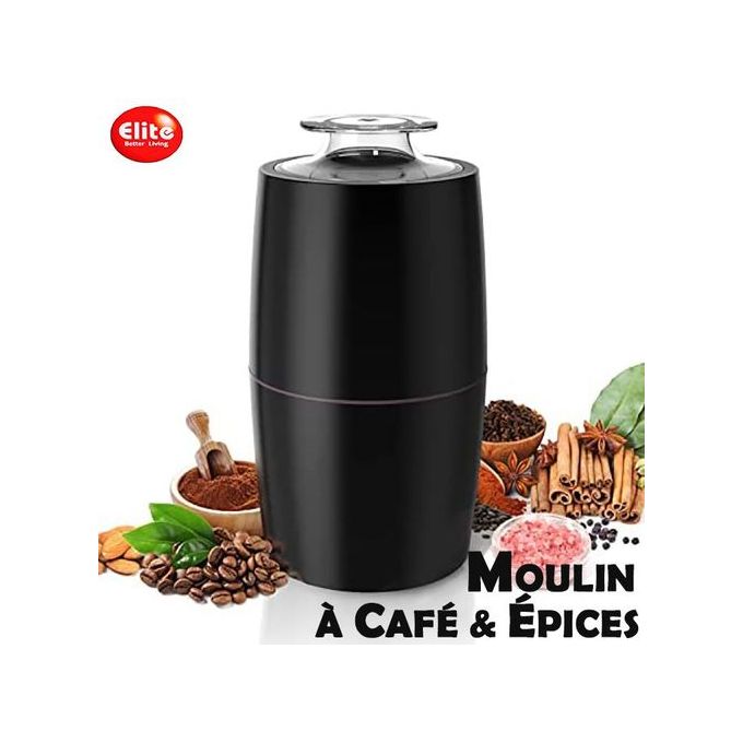 Elite Moulin à Café Moulin Électrique 150W pour Moudre Grains à Café,  Épices et Autres