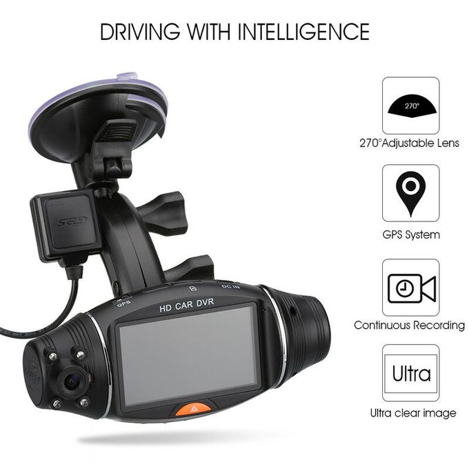 Dashcam CAMÉRA VOITURE HD DOUBLE OBJECTIF AVEC TRACKER GPS ET SUIVI DE  VITESSE à prix pas cher