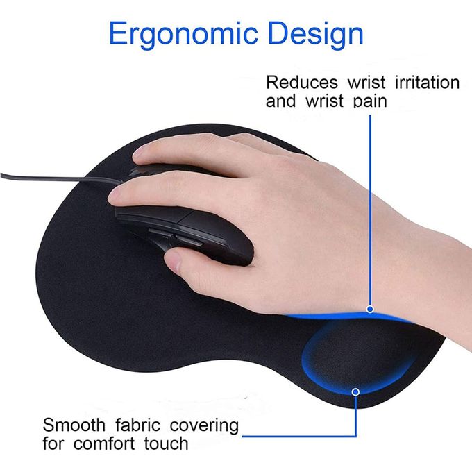 Generic Tapis de Souris Ergonomique en Gomme avec Repose Poignet,  Confortable, Pour ordinateur de bureau