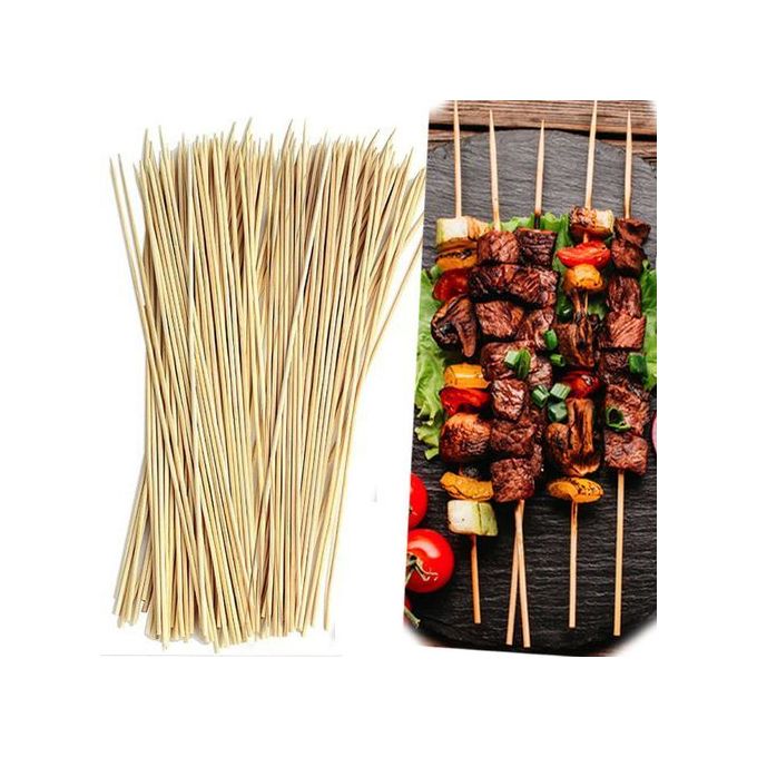 Piques à brochettes en bois de 30 cm (lot de 100) pour barbecue
